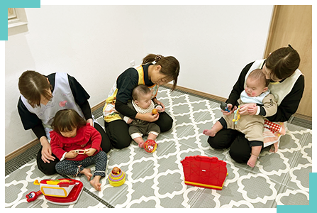 専用の託児ルームでお子様を大切にお預かりします